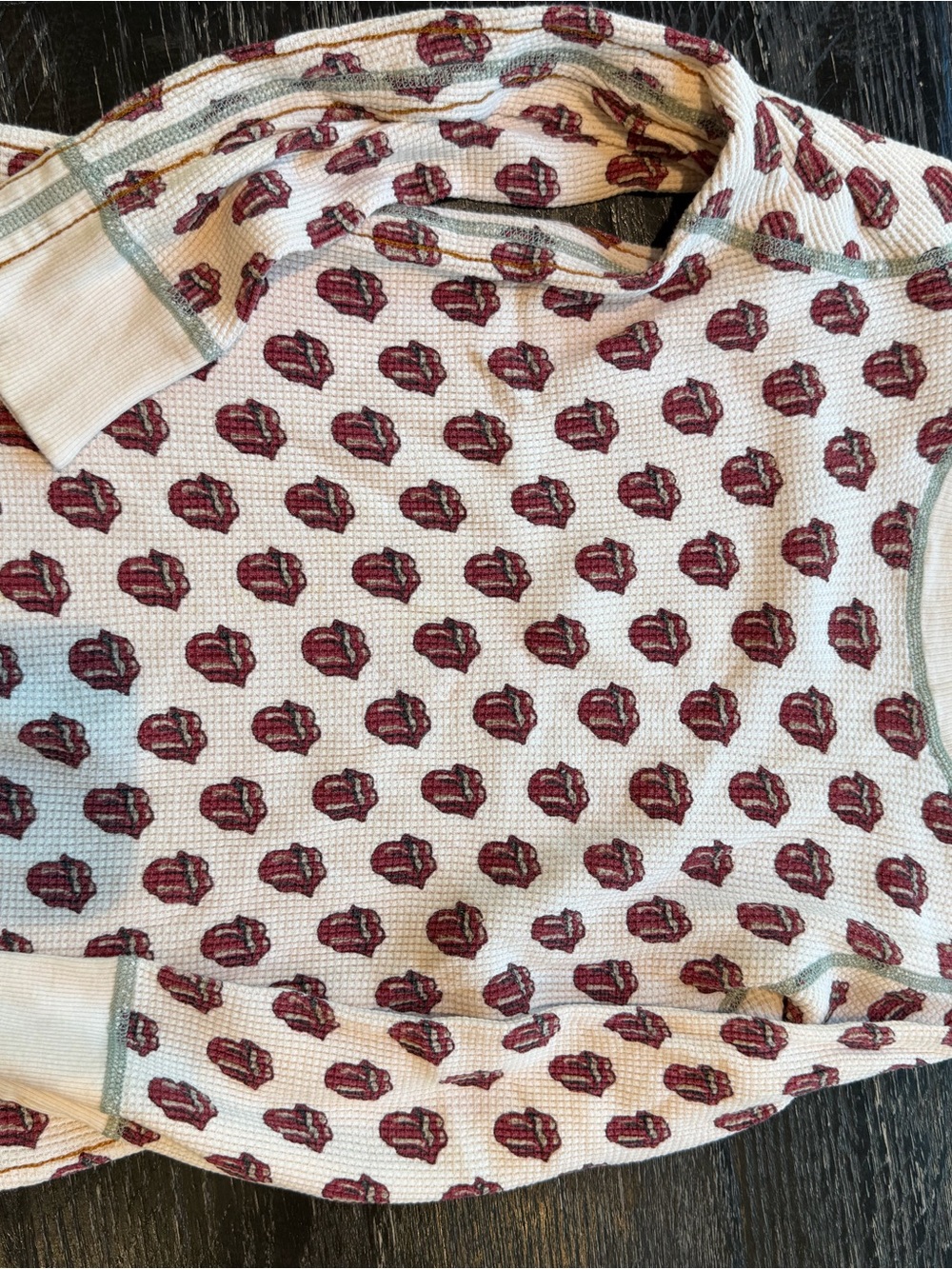 Trunk Ltd ROLLING STONES Cream Thermal Long Sleeve Top